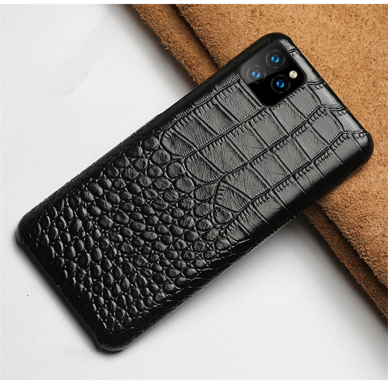 TIKIITAKA Crocodile Texture Phone Case For iPhone 11 11 Pro 11 Pro Max XR XS Max X XS 8 7 6 6S Plus Real Leather Back Cover Capa