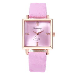 Women's Watch Elegant Khaki Simple Minimalism Quartz Casual Watch Ladies Rhinestone Wristwatch Leather Colck Zegarki Damskie@50