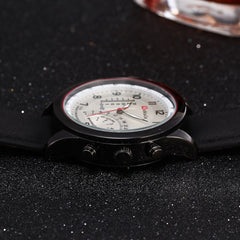 Womage Fashion Quartz Men Watch PU Leather Casual Sport Military Masculion Wristwatch Male Clock Zegarek Meski Relogio Masculino
