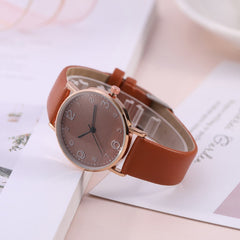 Fashion Women's Luxury Unique Leather Band Analog Quartz WristWatch Golden Ladies Watch Women Top Style Dress Clock Reloj Mujer*