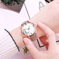 Hot Selling Women Watches Dial Analog Quartz Wristwatches Ladies Soild Color Simple Leather Strap Clock Gift Relogio Feminino@50