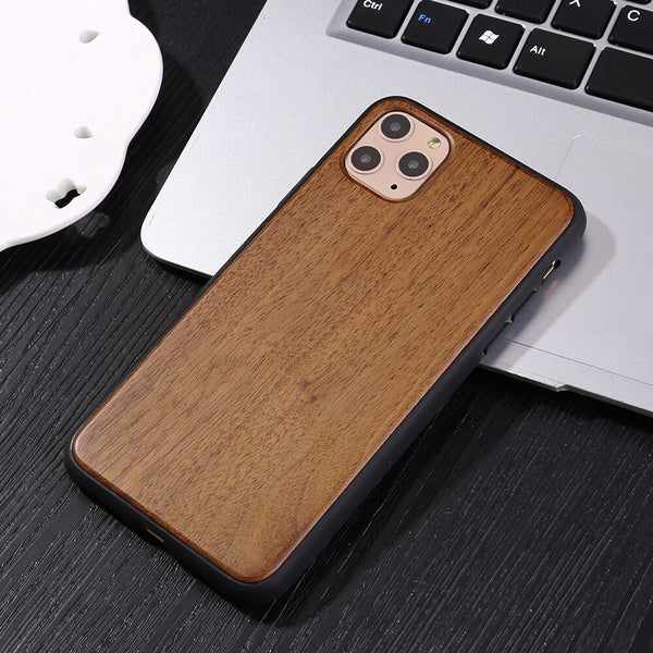 Real Wood Case For iphone 11Pro MAX XR X XS Max 8 7 6 6s Plus Cover Natural Bamboo Wooden Soft Silicone edge Hard Phone Cases