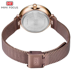 MINIFOCUS Thin Ladies Wrist Watch Women Fashion Stainless Steel Watch Strap Quartz Girls Watches Womans Clock Relogio Feminino