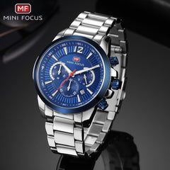 MINIFOCUS Men Watches Luxury Brand Stainless Steel Men's Watch Fashion Mens Watches Quartz Sport Watch Men Wristwatch Waterproof