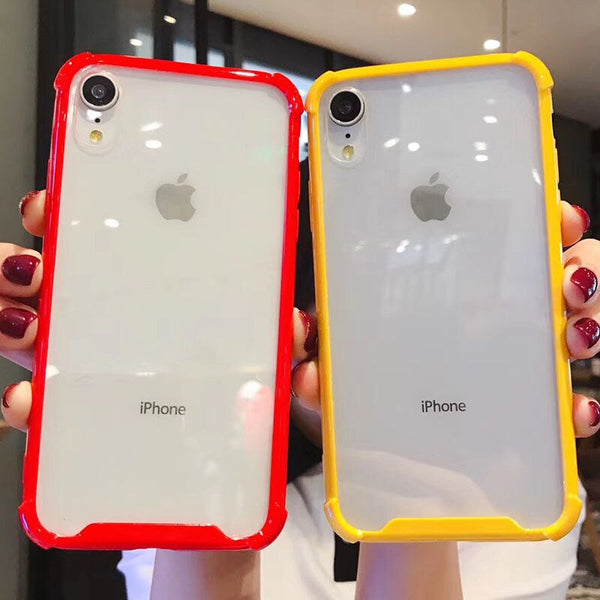 Transparent Candy Color Case For iPhone 11 Pro Max XR X XS Max 8 7 Plus 6 6S Plus Shockproof Frame Bumper Cover Soft TPU Cases
