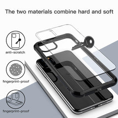 Transparent Acrylic Case For iPhone 11 Pro Max XS XR X knockproof Silicone Bumper Clear Back Strength Cover For iPhone 7 8 Plus