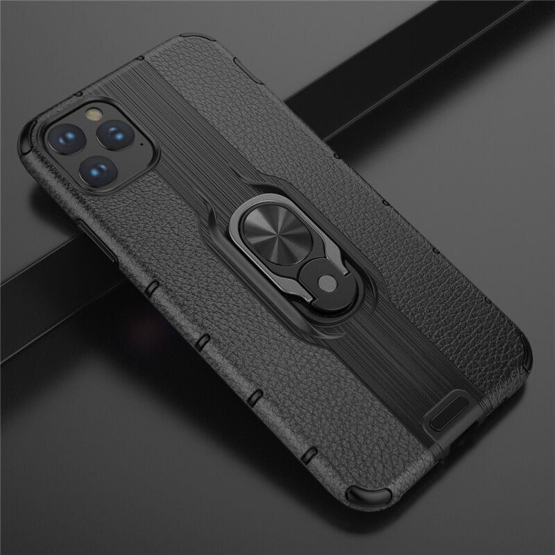 Shockproof Bumper Armor Phone Cases For iPhone 11 11 Pro Max XR XS Max X 8 7 6 6S Plus Magnetic bracket Matte Phone Back Cover