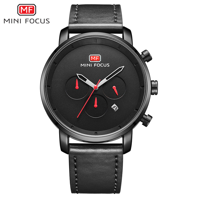MINI FOCUS Watches Mens 2019 Fashion Quartz Sport Watches For Men Multi-function Slim Men's Watch Leather Watch Men Wristwatch