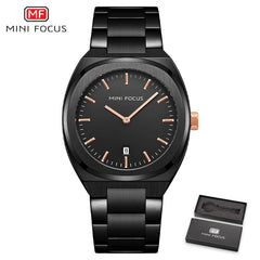 MINI FOCUS Mens Watches Top Brand Luxury Fashion Simple Wrist Watch Men Waterproof Golden Stainless Steel Watch Wrist Calendar