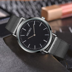 Fashion Men's Watch Popular Rose Gold Ultra-thin Dial Simple Unisex Watch Quartz Clock Mesh Watch Erkek Kol Saati