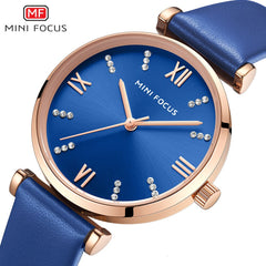 MINIFOCUS Womens Watch Top Brand Luxury 2019 Blue Watch Women Fashion Analog Quartz Ladies Gold Watch Stainless Steel Wristwatch