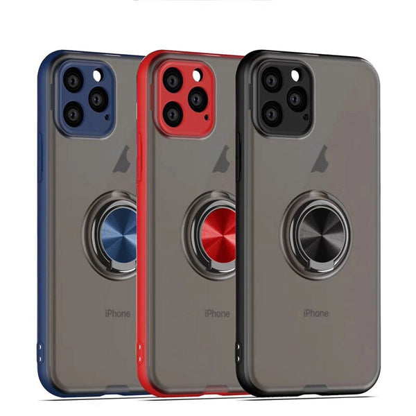 Magnetic Ring Holder Phone Cases For iPhone 11 11Pro Max X XR XS Max 11 8 7 6 6S Plus Silicone Bumper Transparent Matte Cases
