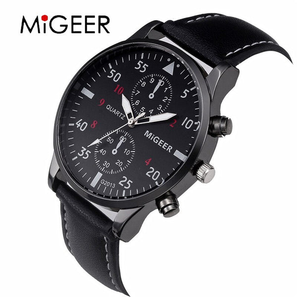 Top Brand Sports Men's Watch Relogio Masculino Leather Strap Fashion Men Watches Clock Quartz Wristwatch Erkek Kol Saati