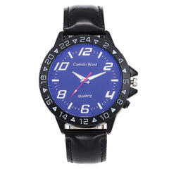 Fashion Women Watches Design Leather Strap Ladies Analog Quartz Wristwatch Blue Glass Gemstone Dial Clock Zegarki Damskie@50