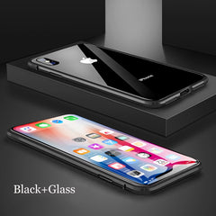 Front +Back 360 Magnetic Adsorption Metal Glass Case For iphone 7 8 Plus Phone Case For iphone 11 Pro Max XR X XS MAX 6 6S Cover