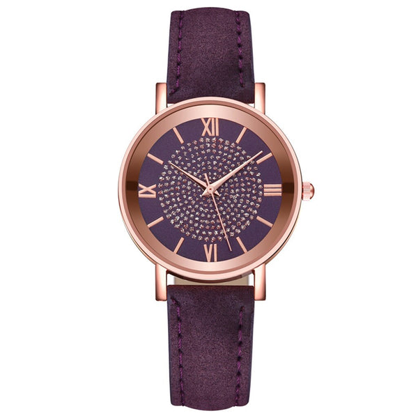 Women Watches Luxury Starry Sky Band Rhinestones Quartz Wristwatch Ladies Leather Belt Clock Female Diamond Gift Reloj Mujer@50