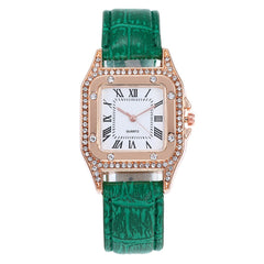 Simple Women Watches Rhinestone Dial Luxury Watches Ladies Casual Leather Band Quartz Wristwatch Female Clock Zegarek Damski*M