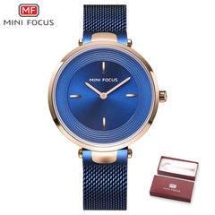MINIFOCUS Thin Ladies Wrist Watch Women Fashion Stainless Steel Watch Strap Quartz Girls Watches Womans Clock Relogio Feminino