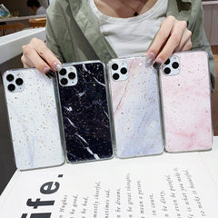Gold Foil Epoxy Marble Phone Case For iPhone 11 Pro Max X XS Max XR Glitter Soft TPU Back case For iPhone 7 8 6 6s Plus cover