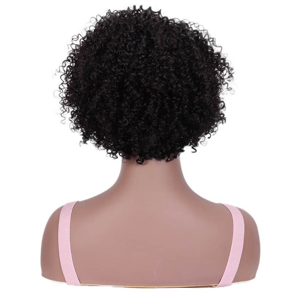 Rebecca Afro Kinky Curly Hair Peruvian Human Remy Hair Wigs Machine Made Short Human Hair Wigs For Women Nature Black Color