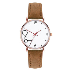 Hot Selling Women Watches Dial Analog Quartz Wristwatches Ladies Soild Color Simple Leather Strap Clock Gift Relogio Feminino@50