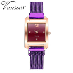 Luxury Women Watches Magnetic Strap Female Clock Quartz Wristwatch Fashion Ladies Square Wrist Watch Top Brand Reloj Muje@50
