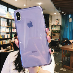 TIKITAKA For iPhone 7 Phone Case Clear Solid Candy Color For iPhone 11Pro XS Max 6 6s 7 8 Plus X XR Soft TPU Silicone Back Cover