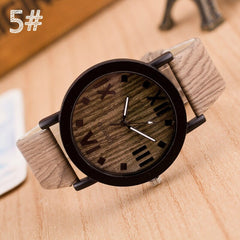 New Fashion Wood Grain Watches Four Roman Numerals Men's Watch Popular Imitation Wood Wrist Watch Relogio Masculino