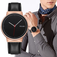 Casual Quartz Clock Round Dial Three-pin Trend Leather Strap Scale Watch Fashion Men's Watches Reloj Hombre