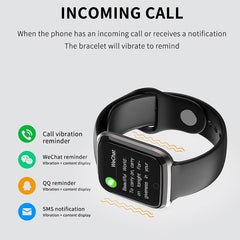 Smart Watch MK6 Fitness Watch WaterProof Bluetooth Sport Heart Rate Tracker Call/Message Reminder Smartwatch for Android iOS
