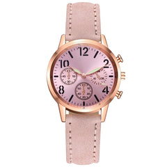 Women Watches Fashion Brand Stainless Steel Dial Solid Color Leather Strap Clock Ladies Quartz Wristwatch Gift Reloj Mujer *M