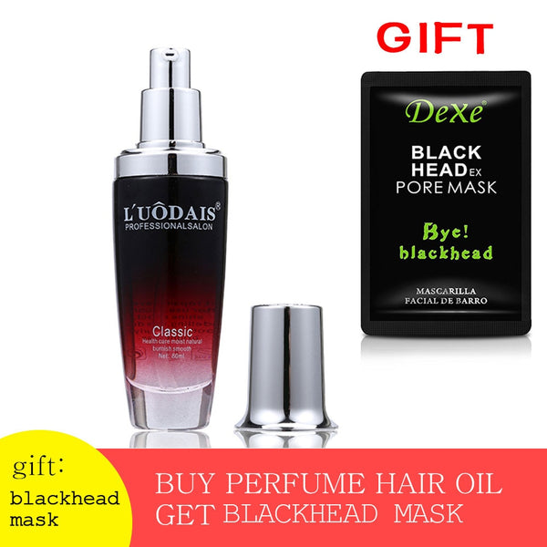 LUODAIS Perfume Hair Oil 80ml Hair Mask Pure Scalp Deep Treatment for Dry Damaged Hair Repair Make It Smooth Shiny Argan Oil