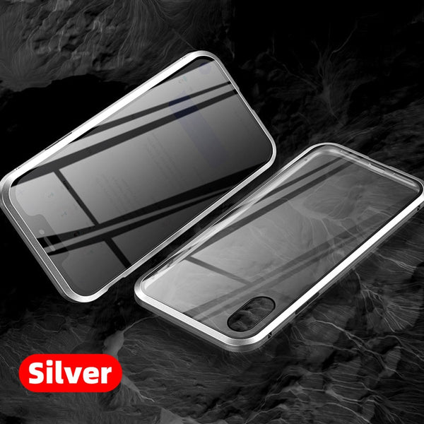 Privacy Tempered Glass Magnetic Case for iPhone 11 XS MAX XR X Anti-peeping Magnet Metal Bumper Cover for iPhone 8 7 6 6S Plus