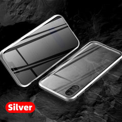Privacy Tempered Glass Magnetic Case for iPhone 11 XS MAX XR X Anti-peeping Magnet Metal Bumper Cover for iPhone 8 7 6 6S Plus