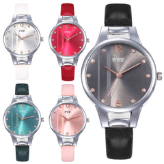 Hot Sale Women Watches Rhinestone Dot Dial Ladies Quartz Wristwatch Design Leather Strap Clock Dress Gift Zegarki Damskie@50