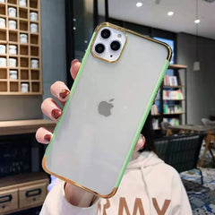 Electroplated Transparent Phone Case For iPhone 11 Pro Max XR XS Max X 7 8 Plus Ultra-thin Soft Silicone Matte Clear Back Cover