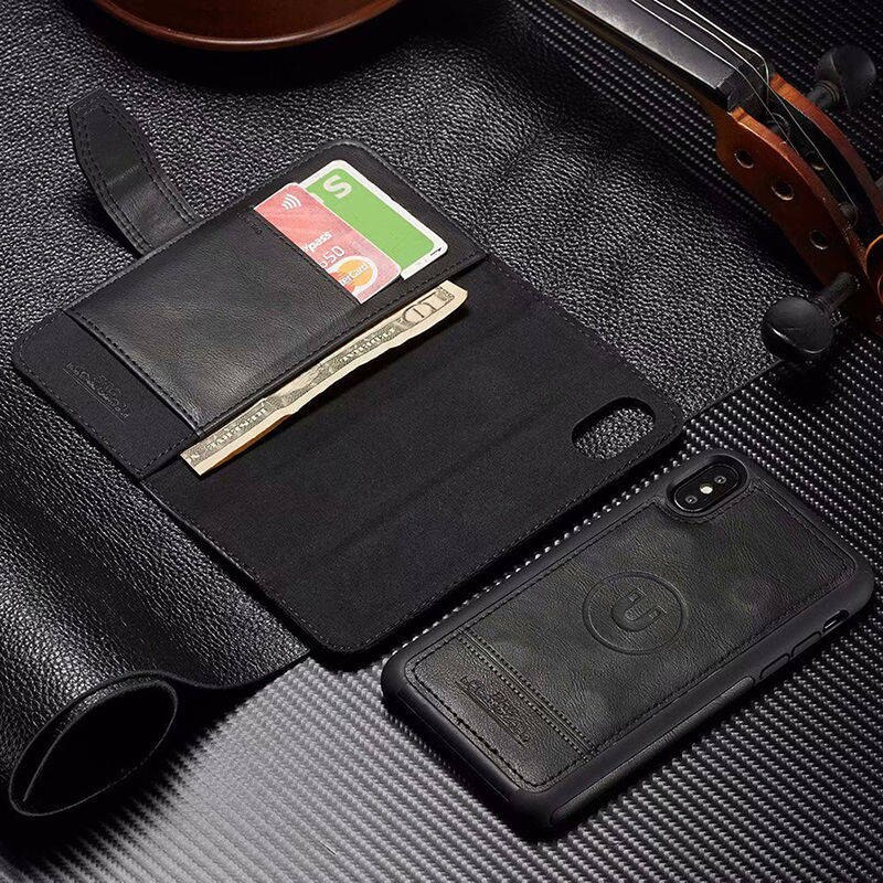 2 in 1 Car magnetic Phone Case For iPhone XR XS X XS Max 7 8 6 6S Plus Card Holder Business PU Leather Wallet Flip Cover Fundas