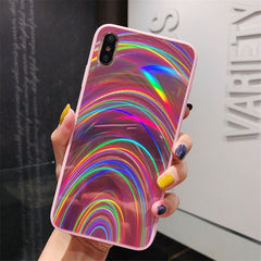 Gradient Rainbow Laser Case For iPhone 11 11 Pro Max XR XS Max X 8 7 6 6S Plus Acrylic Glossy Aurora Shells For iPhone 11 11 Pro