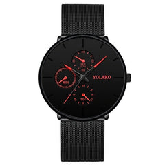 2020 Fashion Mens Business Blue Stainless Steel Mesh Belt Quartz Wrist Watch Luxury Men Ultra Thin Casual Classic Watch