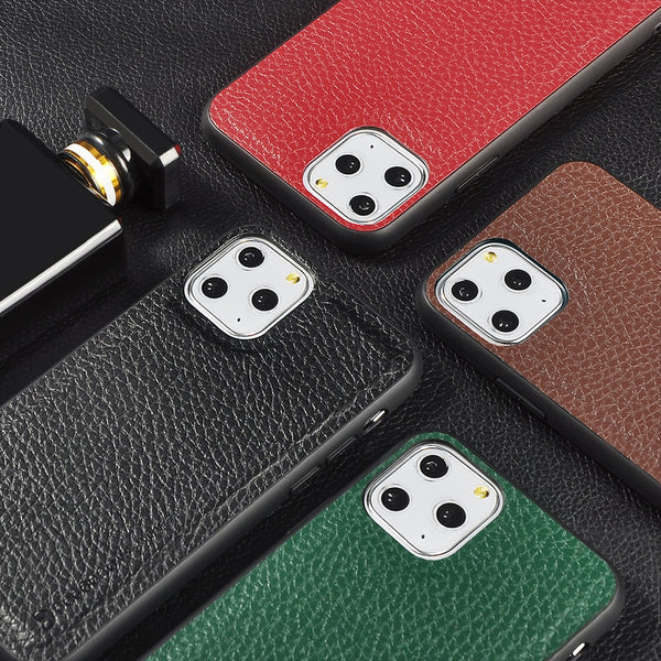 Solid Color Untra-thin Phone Case For iPhone 11 11Pro Max XR XS Max 8 7 6S 6 Plus Business Soft PU Leather Shockproof Back Cover
