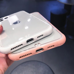 Shockproof Silicone Bumper Frame Transparent Phone Case For iPhone 11 X XS XR XS Max 8 7 6 6S Plus Clear protection Back Cover