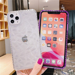 Diamond Pattern Transparent Phone Cases For iPhone 11 11 Pro Max XR XS Max X 7 8 Plus Bumper Shockproof Soft Silicone Back Cover