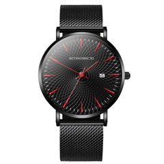 Minimalist Mens Fashion Business Watches Men Ultra Thin Stainless Steel Mesh Belt Calendar Analog Quartz Watch relogio masculino