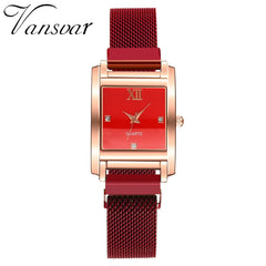 Luxury Women Watches Magnetic Strap Female Clock Quartz Wristwatch Fashion Ladies Square Wrist Watch Top Brand Reloj Muje@50