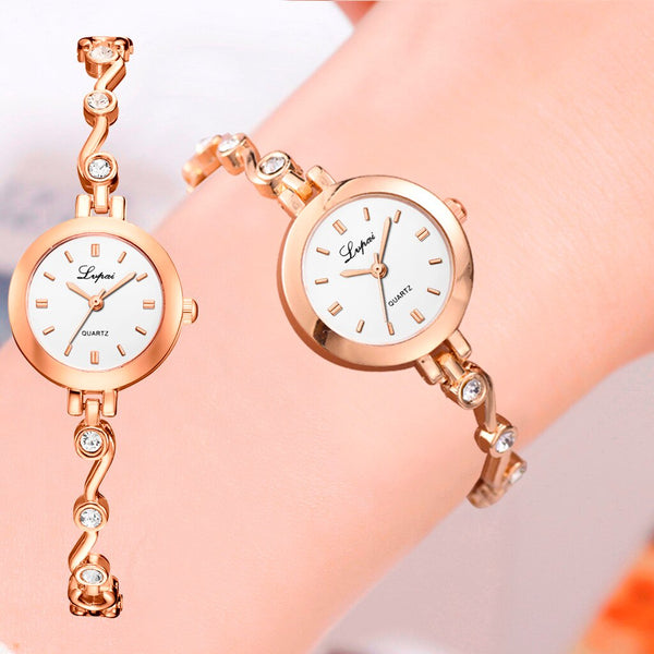 Cassic Lvpai Women Watches Small Scale Dial Ladies Quartz Wristwatch Rhinestone Alloy Strap Casual Clock Gift Zegarki Damskie@50