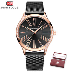 MINI FOCUS Women Watches Top Brand Luxury Quartz Gold Watch Women Fashion Stainless Steel Ladies Wrist Watches Relojes Mujer