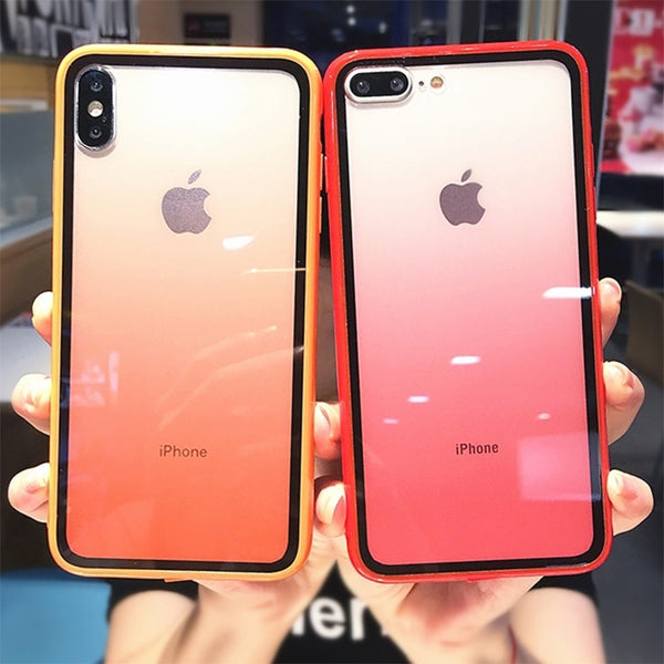 Rainbow Gradient Phone Cases For iphone 11 XS Max X XR XS 6 6s 7 8 Plus Acrylic Transparent Protective Cover For iPhone 11 Pro