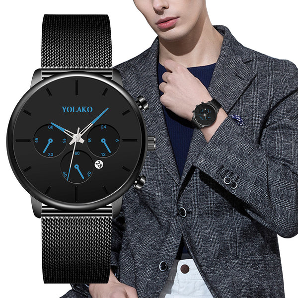 2020 NEW Men Watch Synthetic Mesh Belt Analog Quartz Sport Watch Mens Watches Top Brand Luxury Clock Gift Masculino Relo@50