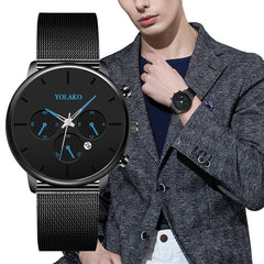 2020 NEW Men Watch Synthetic Mesh Belt Analog Quartz Sport Watch Mens Watches Top Brand Luxury Clock Gift Masculino Relo@50