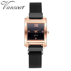 Luxury Women Watches Magnetic Strap Female Clock Quartz Wristwatch Fashion Ladies Square Wrist Watch Top Brand Reloj Muje@50